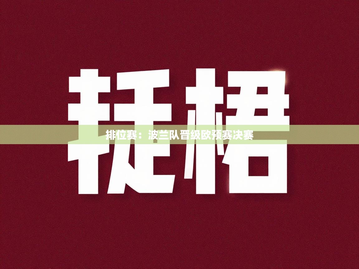 排位赛：波兰队晋级欧预赛决赛  第1张